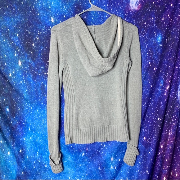 Nollie- Gray Knit Zip Sweater Long Sleeve Medium - Picture 5 of 11